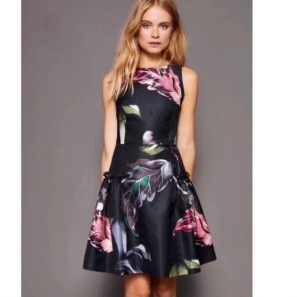 Ted Baker Dresses & Skirts - TED BAKER SARAHE FLORAL SKATER DRESS W/ POCKETS SZ 4 TED 1